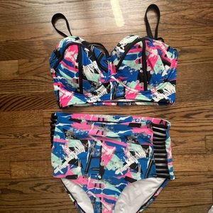 Forever 21+ Plus Size High Waisted Bikini Swimsuit